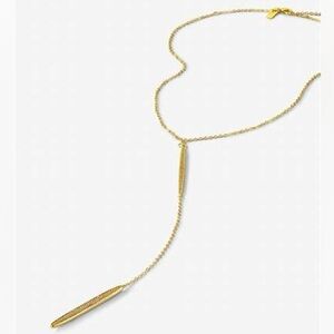 Melinda Maria Thelma & Louise Lariat Drop Gold CZ Diamonette Gold Necklace